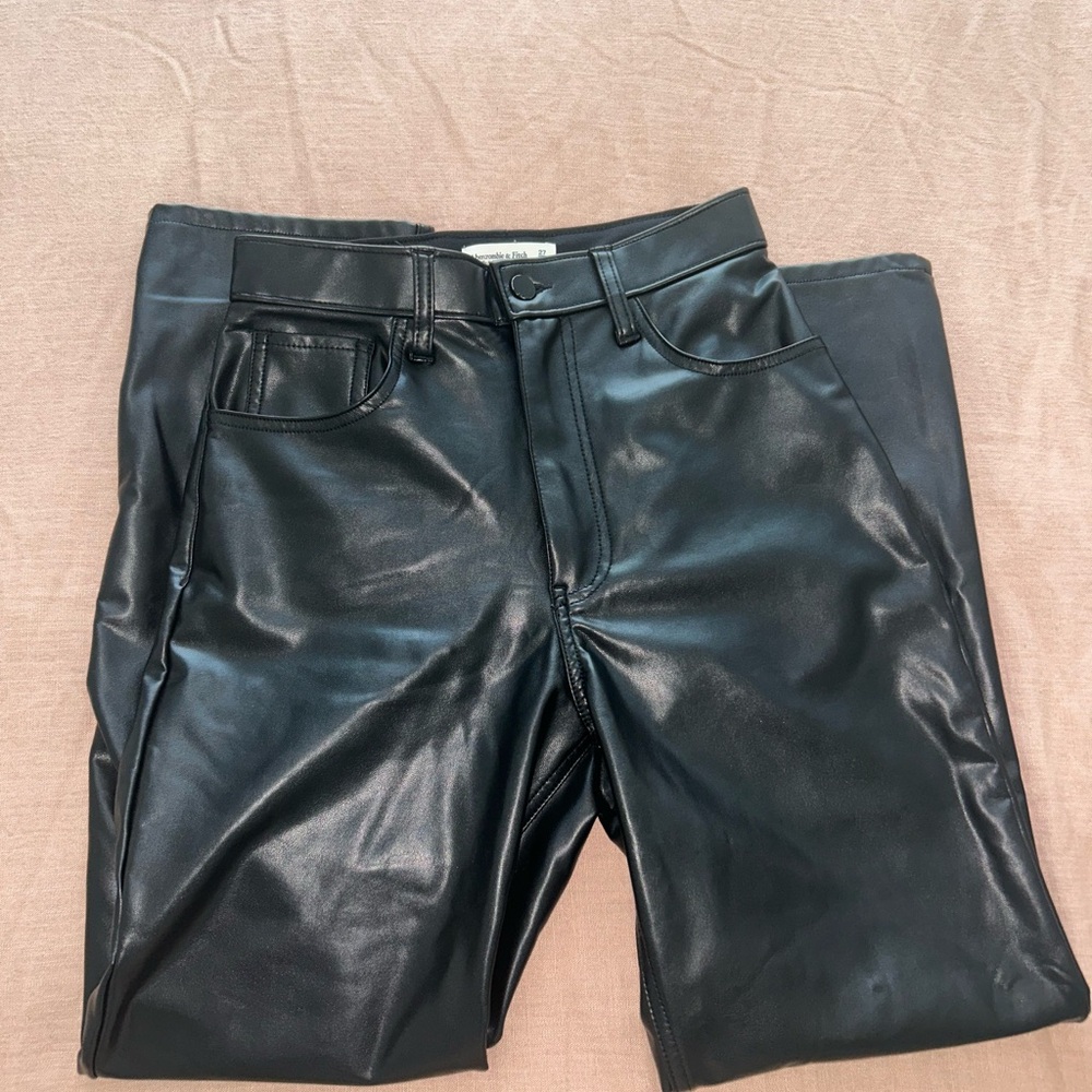 Abercrombie Black Faux Leather Pants